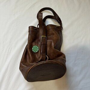 Bosboom Vintage Bucket Bag Sling Purse Duffel Backpack Drawstring Brown